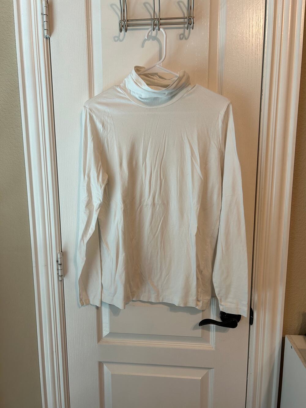 Lands End Large White Turtleneck Cotton